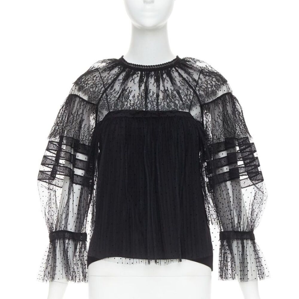 Christian Dior Smocked Lace Top